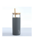 Studio TK Glass Water Bottle with Bamboo Lid & Straw
