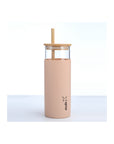Studio TK Glass Water Bottle with Bamboo Lid & Straw