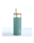 Studio TK Glass Water Bottle with Bamboo Lid & Straw
