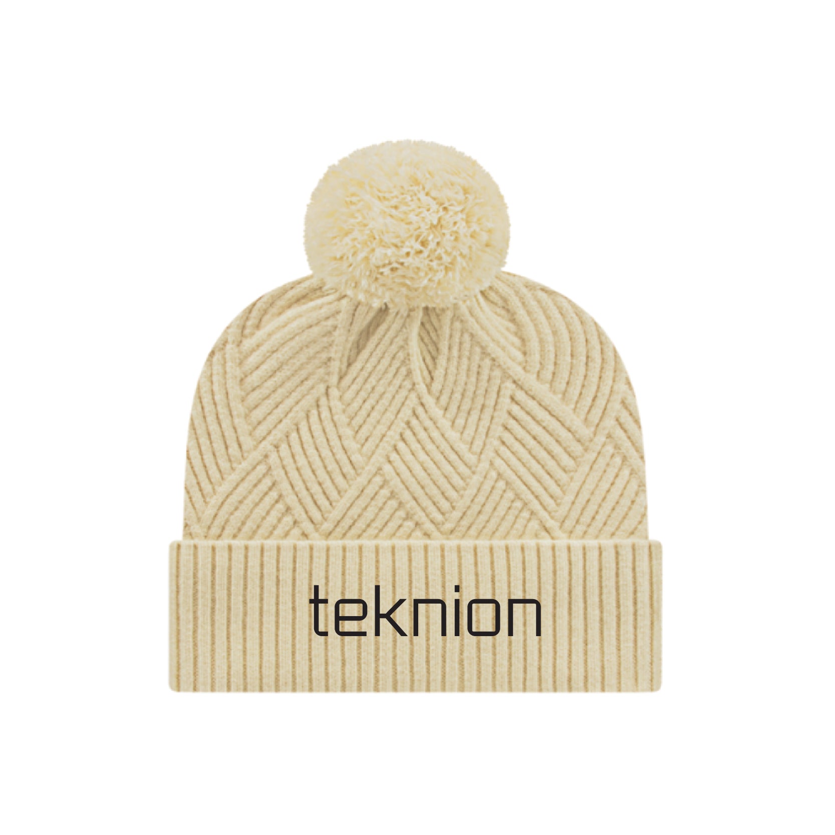 Teknion Premium Diagonal Weave Knit Cap With Cuff
